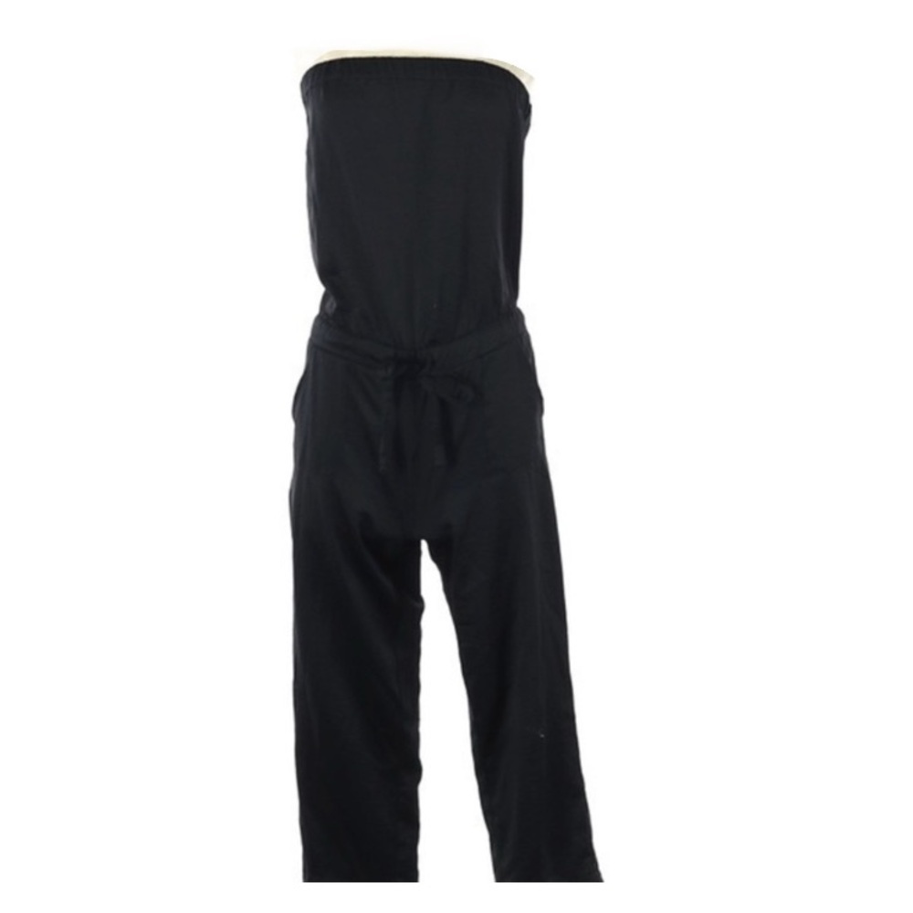 EUC GUESS 100% SILK BLACK SLEEVELESS JUMPSUIT SIZE SMALL